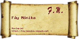 Fáy Mónika névjegykártya
